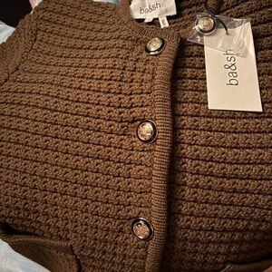 Ba&sh Brown Cardigan